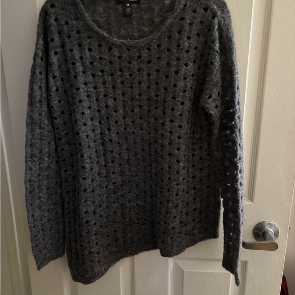 Aqua Charcoal Scoop Neck Sweater - Picture 1 of 4